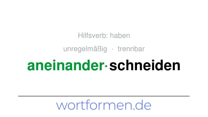 Konjugation des Verbs aneinanderschneiden (trennbar, unregelmäßig)