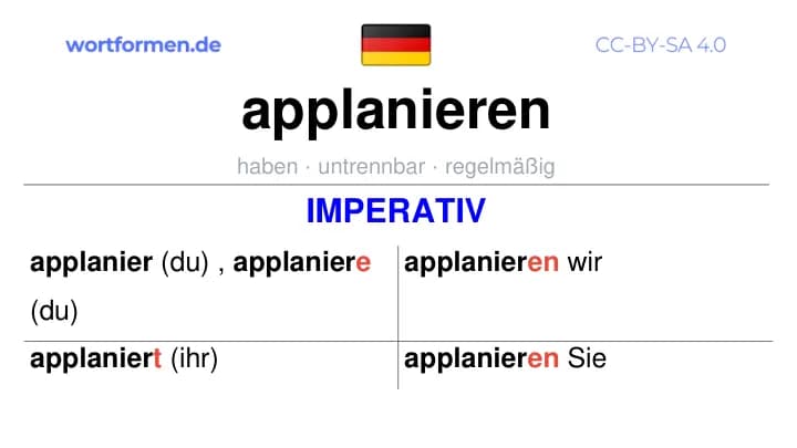 Imperativ des Verbs applanieren, Imperativbildung applanieren, Bildung Imperativ von applanieren, Imperativformen von applanieren, Befehlsformen applanieren