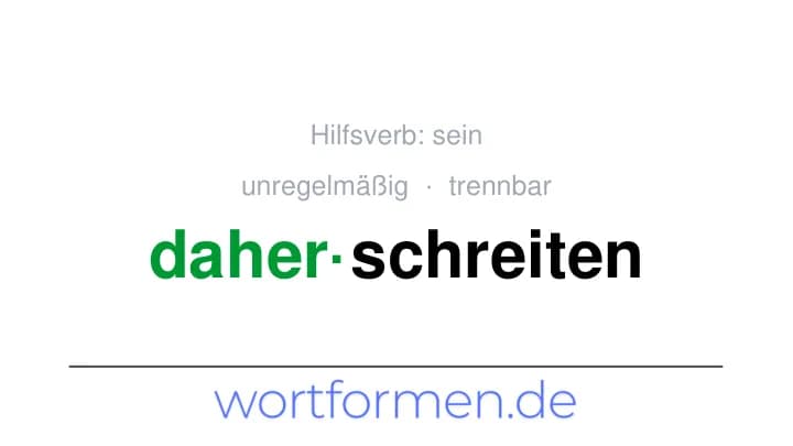 Konjugation des Verbs daherschreiten (trennbar, unregelmäßig)