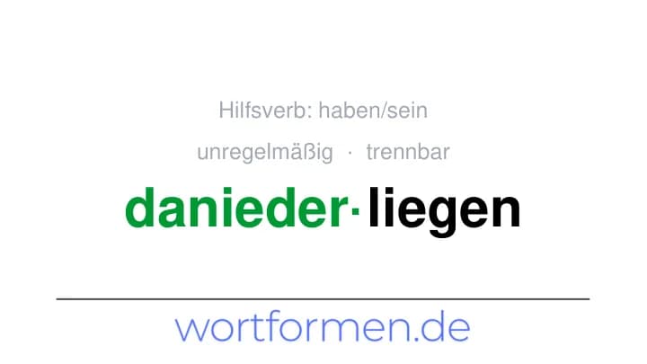 Konjugation des Verbs daniederliegen (trennbar, unregelmäßig)