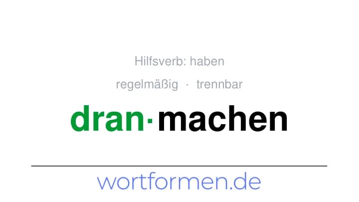 Konjugation des Verbs dranmachen (trennbar, regelmäßig)