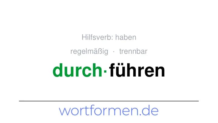 Konjugation des Verbs durchführen (trennbar, regelmäßig)
