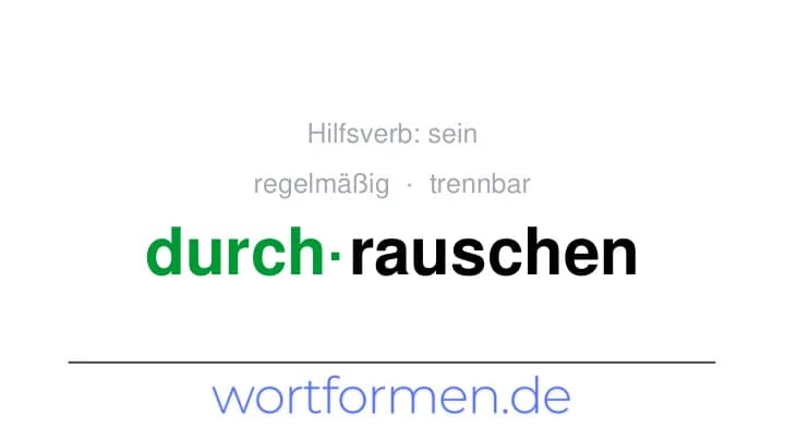 Konjugation des Verbs durchrauschen (trennbar (sein))