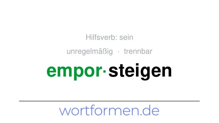 Konjugation des Verbs emporsteigen (trennbar, unregelmäßig)