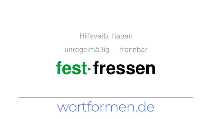 Konjugation des Verbs festfressen (trennbar, unregelmäßig)