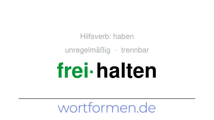 Konjugation des Verbs freihalten (trennbar, unregelmäßig)