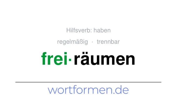 Konjugation des Verbs freiräumen (trennbar, regelmäßig)