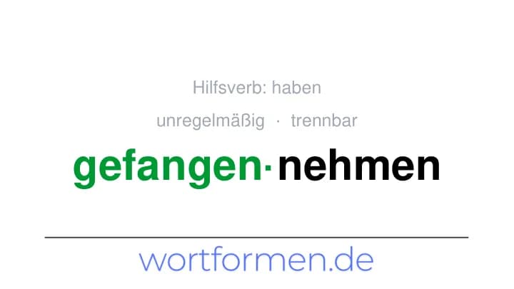 Konjugation des Verbs gefangennehmen (trennbar, unregelmäßig)