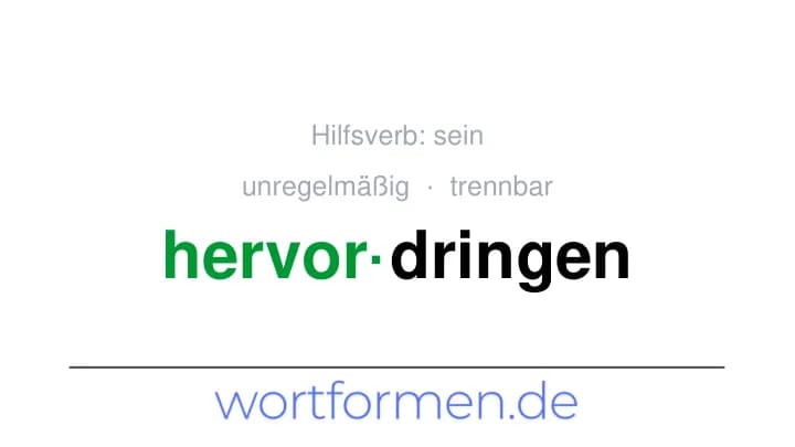 Konjugation des Verbs hervordringen (trennbar, unregelmäßig)