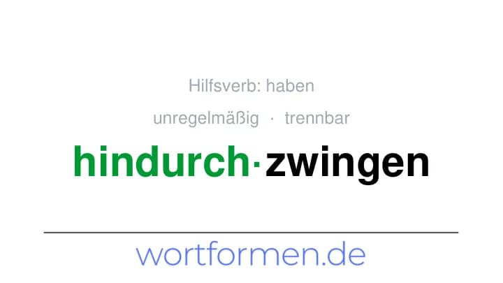 Konjugation des Verbs hindurchzwingen (trennbar, unregelmäßig)