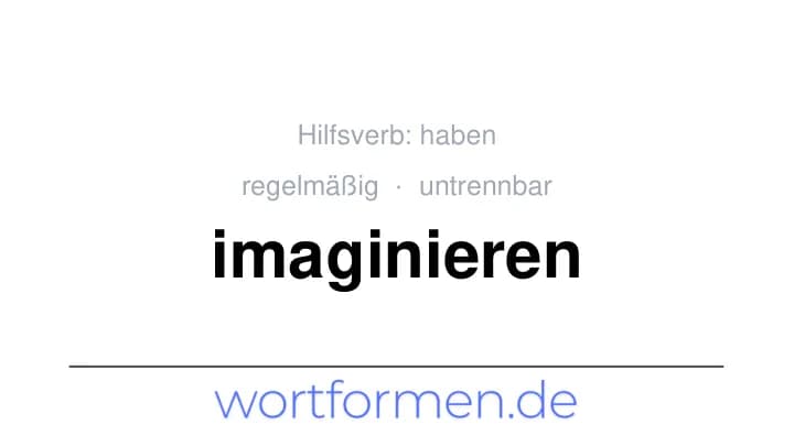 Konjugation des Verbs imaginieren (untrennbar, regelmäßig)