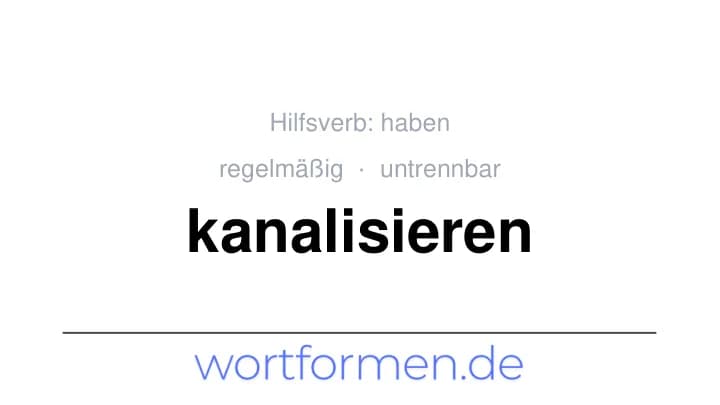 Konjugation des Verbs kanalisieren (untrennbar, regelmäßig)