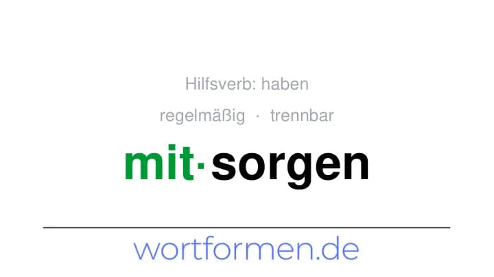 Konjugation des Verbs mitsorgen (trennbar, regelmäßig)