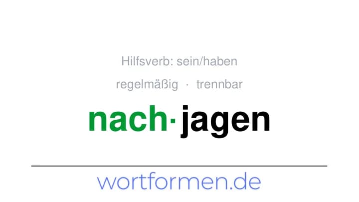 Konjugation des Verbs nachjagen (trennbar, regelmäßig)