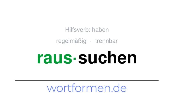 Konjugation des Verbs raussuchen (trennbar, regelmäßig)