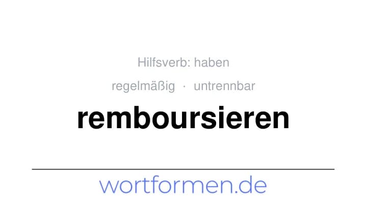 Konjugation des Verbs remboursieren (untrennbar, regelmäßig)