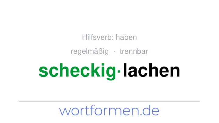 Konjugation des Verbs scheckiglachen (trennbar, regelmäßig)