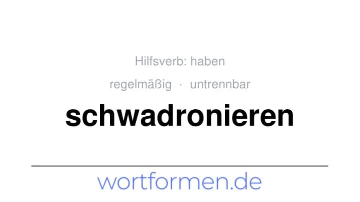 Konjugation des Verbs schwadronieren (untrennbar, regelmäßig)