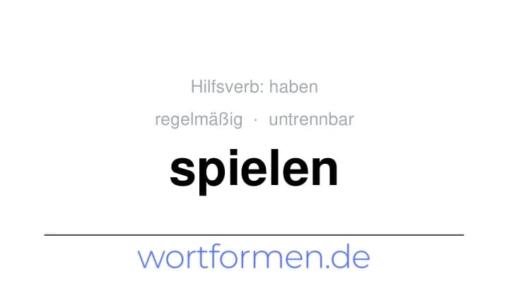 Konjugation des Verbs spielen (untrennbar, regelmäßig)