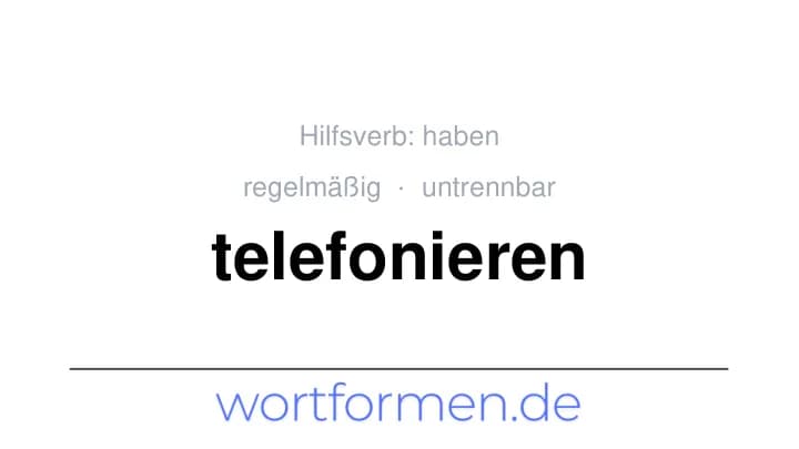 Konjugation des Verbs telefonieren (untrennbar, regelmäßig)