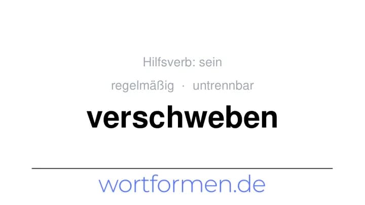 Konjugation des Verbs verschweben (untrennbar, regelmäßig)