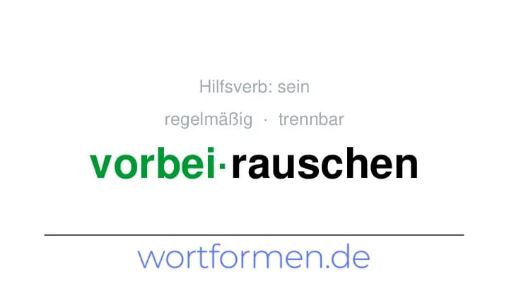 Konjugation des Verbs vorbeirauschen (trennbar, regelmäßig)