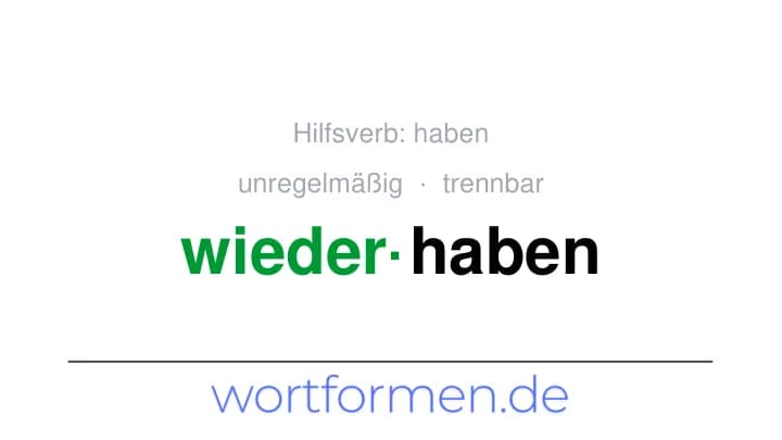 Konjugation des Verbs wiederhaben (trennbar, unregelmäßig)
