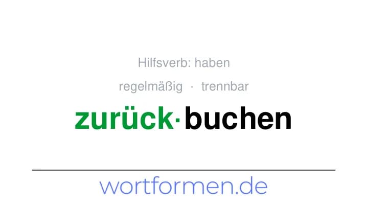 Konjugation des Verbs zurückbuchen (trennbar, regelmäßig)
